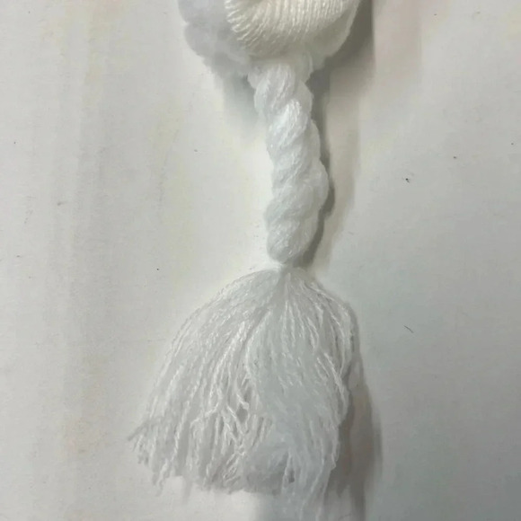 White hello Kitty hat, Sherpa outside red bow, braided tassels on the side - Picture 5 of 5